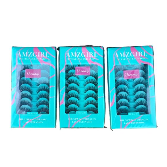 AMZGirl Other - AMZGirl Dreamy Eyelash Extension Kit 30 Pairs Cluster Lashes 8-18 mm Lot of 3
